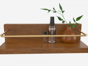 Wood American Style Bathroom Shelf 3D Model