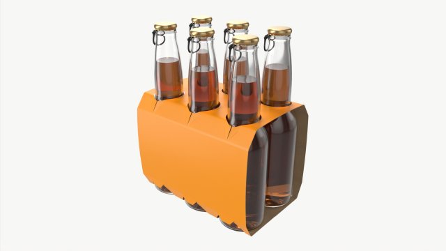 Beer bottle cardboard carrier 01 3D-Modell .c4d .max .obj .3ds .fbx .stl .blend 