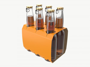 Beer bottle cardboard carrier 01 3D Model