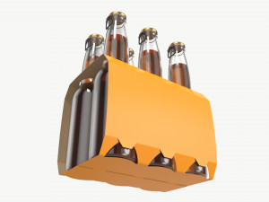 Beer bottle cardboard carrier 01 3D-Modell