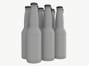 Beer bottle cardboard carrier 01 3D-Modell