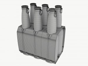Beer bottle cardboard carrier 01 3D-Modell