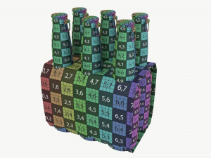 Beer bottle cardboard carrier 01 3D-Modell