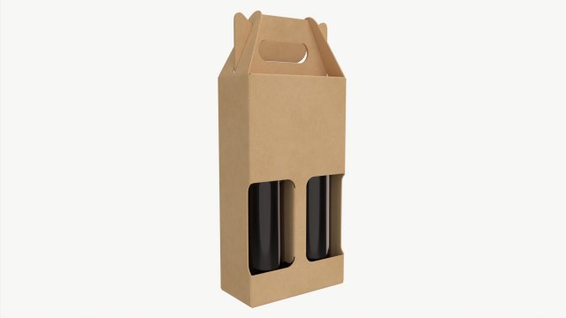 Beer bottle cardboard carrier 03 3D 모델 .c4d .max .obj .3ds .fbx .stl .blend 