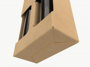 Beer bottle cardboard carrier 03 3D Model