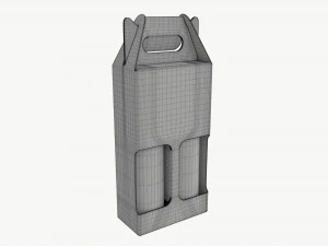 Beer bottle cardboard carrier 03 3D Model