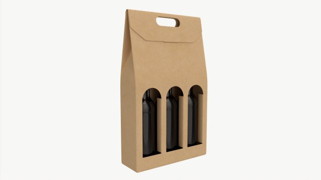 Beer bottle cardboard carrier 04 Model 3D .c4d .max .obj .3ds .fbx .stl .blend 