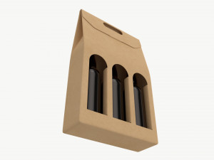 Beer bottle cardboard carrier 04 Model 3D