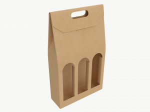 Beer bottle cardboard carrier 04 Model 3D