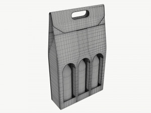 Beer bottle cardboard carrier 04 Model 3D