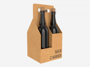 Beer bottle cardboard carrier 05 3D Model