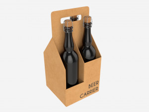 Beer bottle cardboard carrier 05 3D-Modell