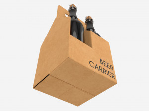 Beer bottle cardboard carrier 05 3D-Modell