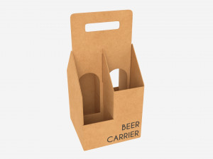 Beer bottle cardboard carrier 05 3D-Modell