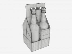 Beer bottle cardboard carrier 05 3D-Modell