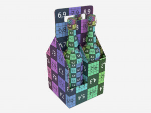 Beer bottle cardboard carrier 05 3D-Modell