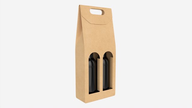 Beer bottle cardboard carrier 06 3D Model .c4d .max .obj .3ds .fbx .stl .blend 
