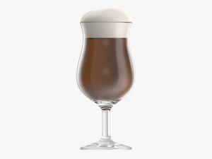 Beer glass with foam 01 3D Model