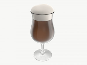 Beer glass with foam 01 Model 3D