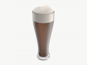 Beer glass with foam 02 3D Model