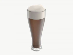 Beer glass with foam 02 3D Model