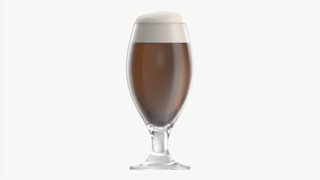 Beer glass with foam 03 3D Model .c4d .max .obj .3ds .fbx .stl .blend 