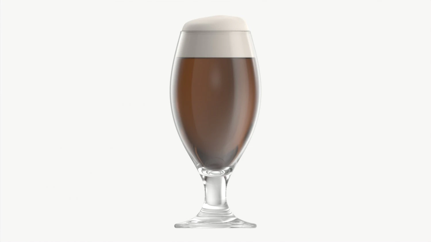 Beer glass with foam 03 3D Model .c4d .max .obj .3ds .fbx .stl .blend 