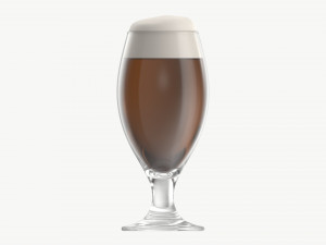 Beer glass with foam 03 3D Model
