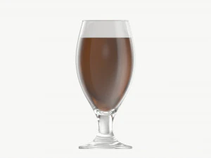 Beer glass with foam 03 3D Model