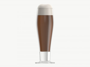 Beer glass with foam 04 3D Model