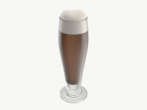 Beer glass with foam 04 3D 모델