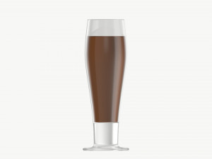 Beer glass with foam 04 3D 모델