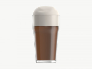 Beer glass with foam 05 3D Model