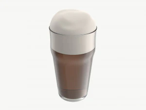 Beer glass with foam 05 3D Model