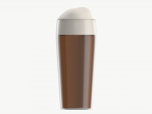 Beer glass with foam 06 3D Model