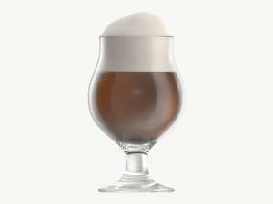 Beer glass with foam 07 3D Model