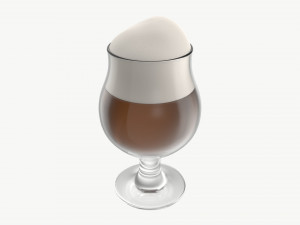 Beer glass with foam 07 Modèle 3D