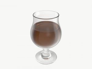 Beer glass with foam 07 Modèle 3D