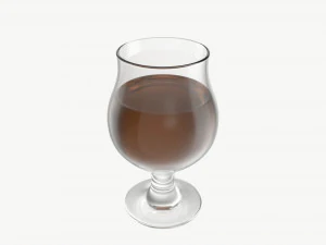 Beer glass with foam 07 3D Model