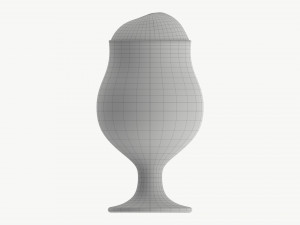 Beer glass with foam 07 Modèle 3D