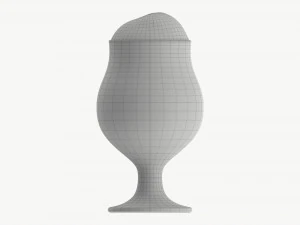 Beer glass with foam 07 3D Model
