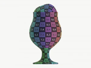 Beer glass with foam 07 3D Model