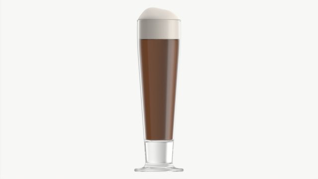 Beer glass with foam 08 3D Model .c4d .max .obj .3ds .fbx .stl .blend 