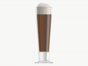 Beer glass with foam 08 3D Model