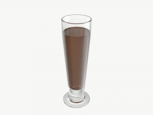 Beer glass with foam 08 3D Model
