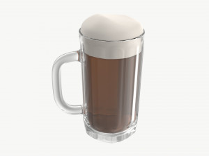 Beer mug with foam 01 Modelo 3D