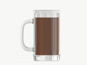 Beer mug with foam 01 Modelo 3D