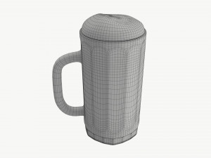 Beer mug with foam 01 Modelo 3D