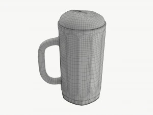 Beer mug with foam 01 3D Model