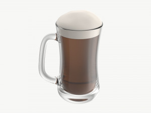 Beer mug with foam 02 3D मॉडल